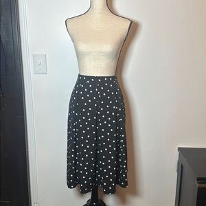 Tahari Arthur S Levine Petite Polka Dot Pleated A-Line Skirt w/pockets! 4P